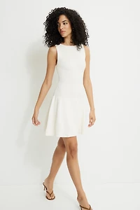 Lucia Ribbed Drop Waist Mini Sweater Dress