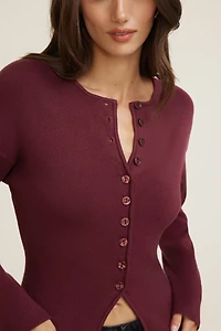 Fitted Drop Shoulder Cardigan
