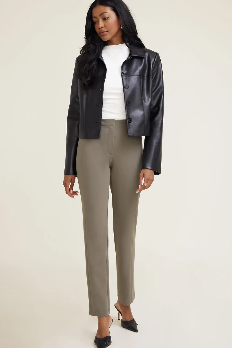 Blouson court en faux cuir Charlotte