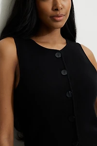 Vera Crewneck Button Up Sweater Vest