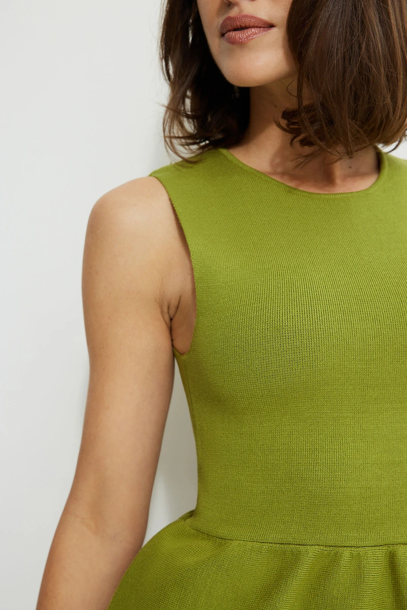 Camisole en tricot à basque Solene
