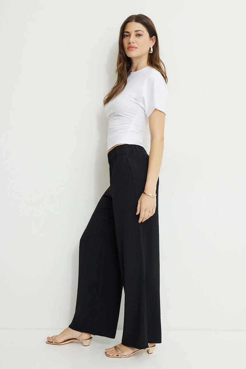 Wide Leg Pull On Pants
