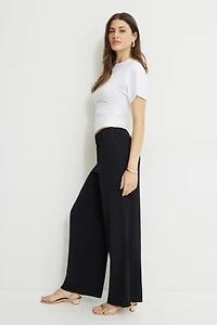 Wide Leg Pull On Pants