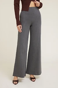 Pantalon à jambe large en tricot point de Rome