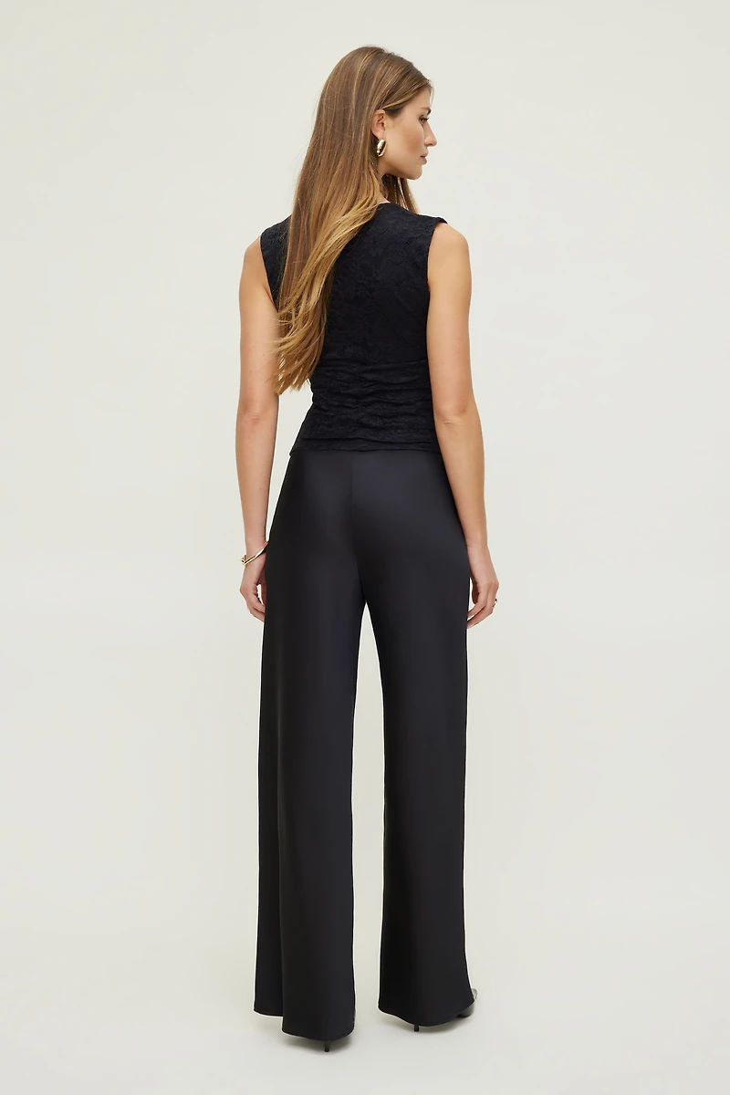 Wide Leg Satin Pants