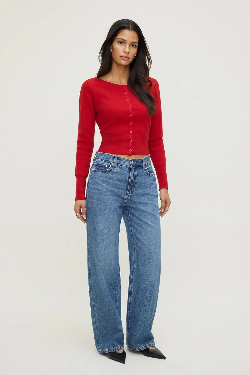 Sara Ribbed Cinch Hem Cardigan