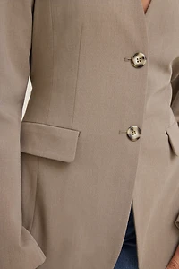 Veston sans col noué à la taille