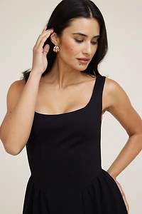 Scoop Flared Ponte Maxi Dress