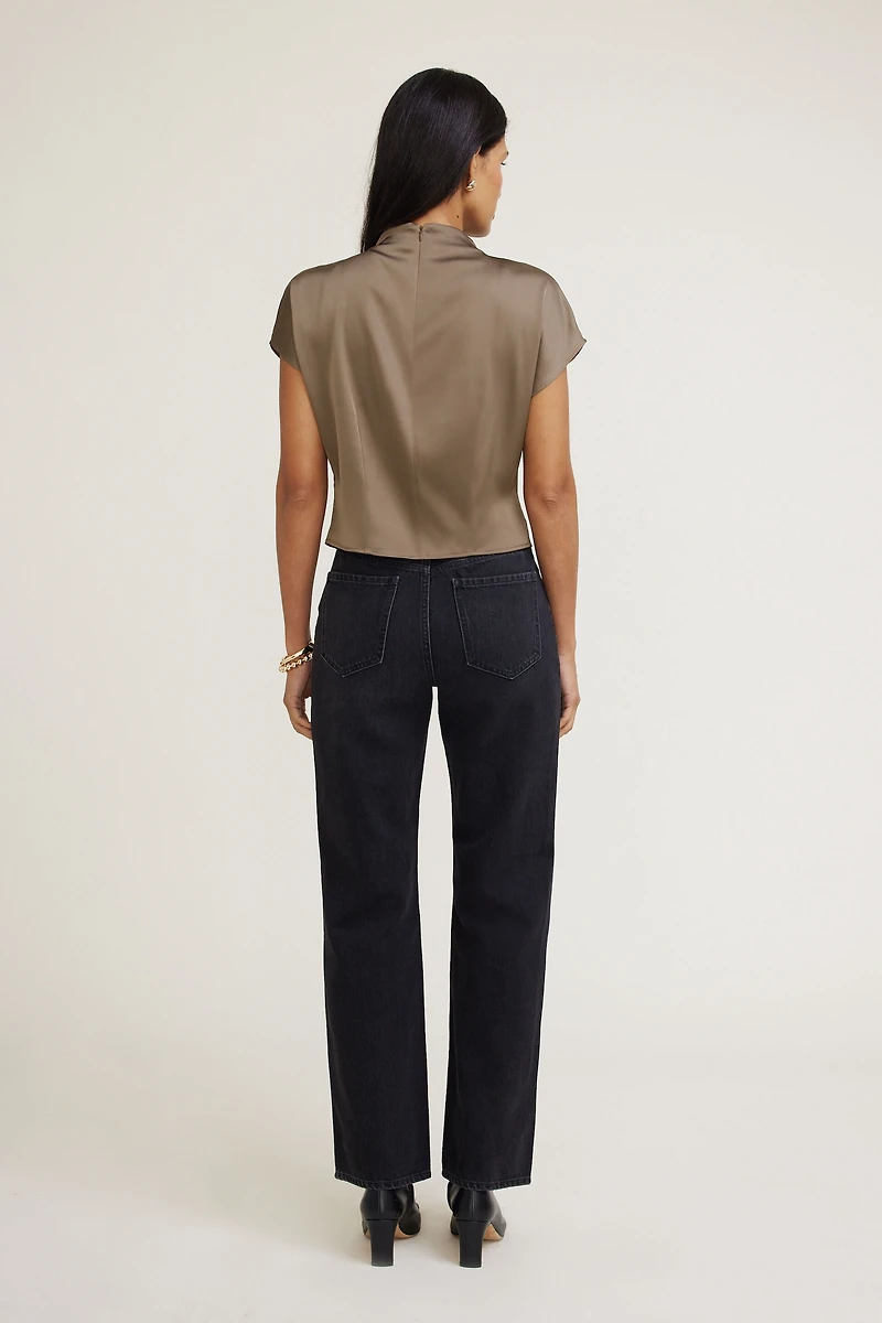 Blouse superposée en satin