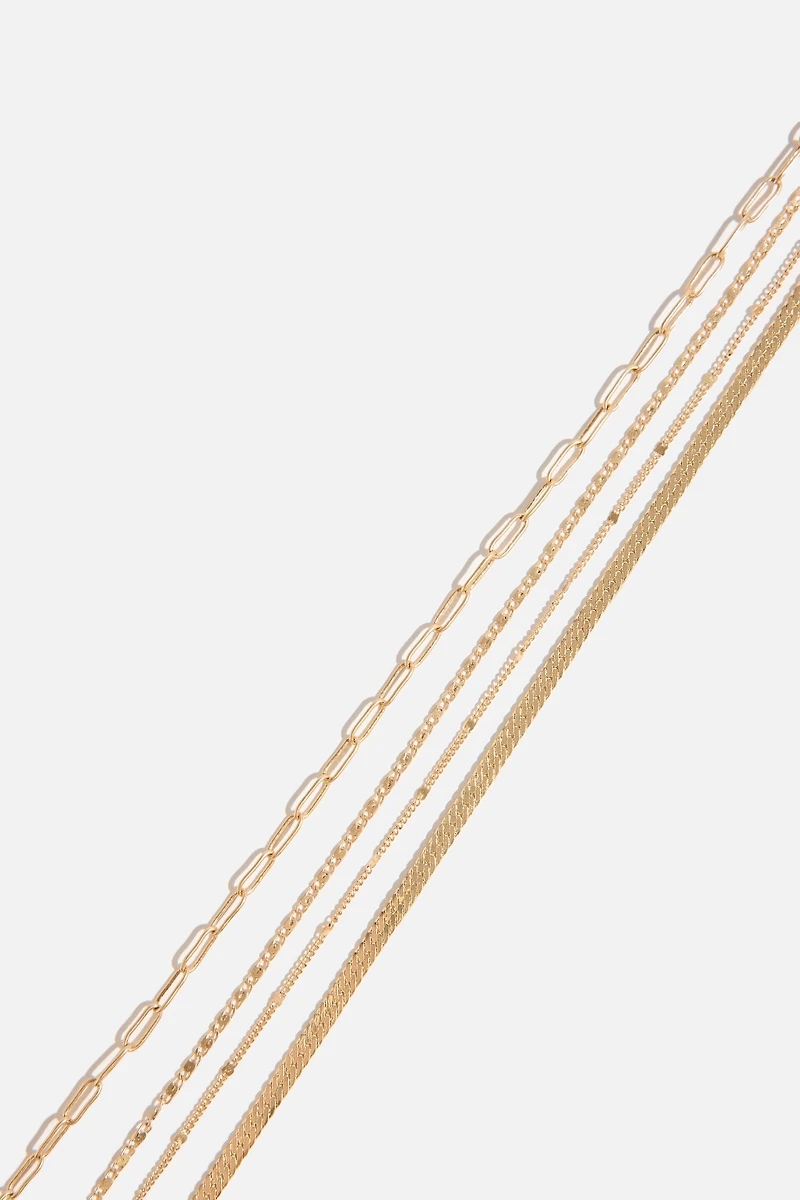 4-Pack Textured Chain Necklaces