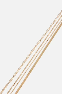 4-Pack Textured Chain Necklaces