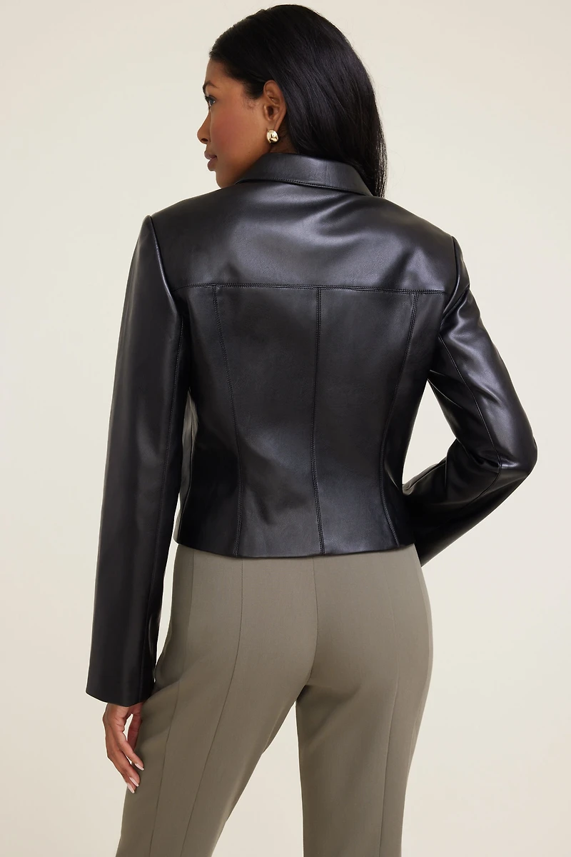 Charlotte Short Faux Leather Jacket