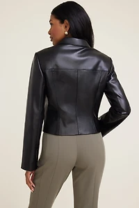 Charlotte Short Faux Leather Jacket