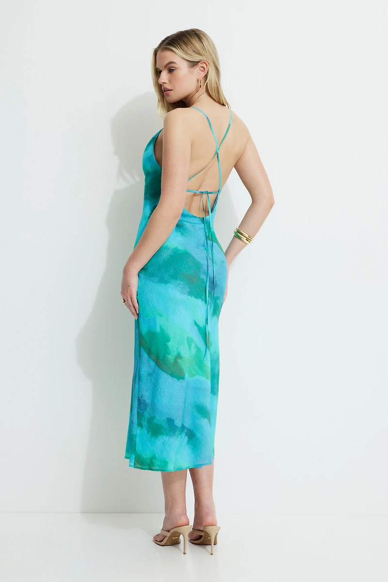 Robe maxi à dos ouvert