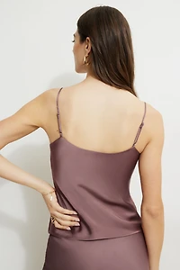Scoop Neck Satin Cami Top