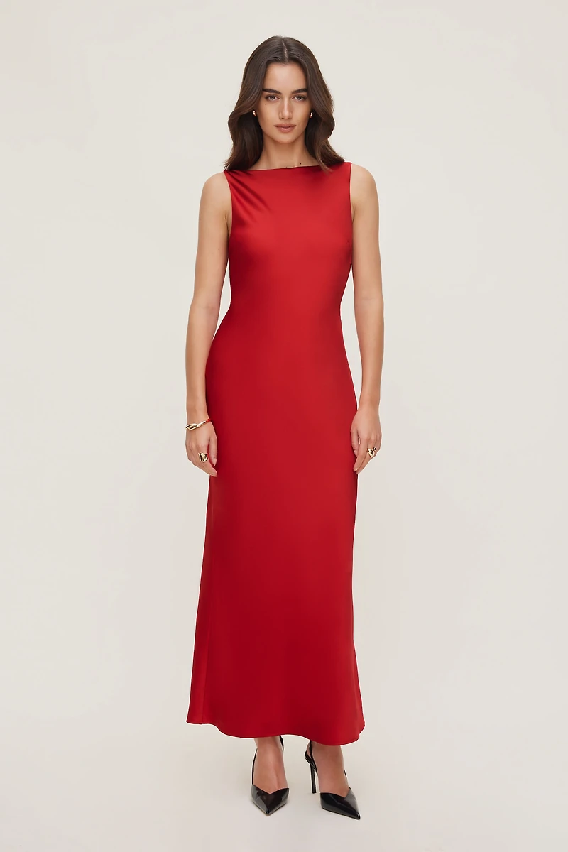 Nora Satin Maxi Slip Dress