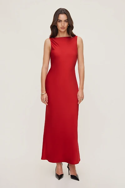 Nora Satin Maxi Slip Dress