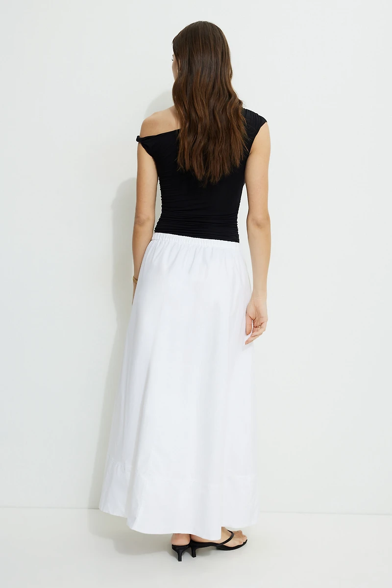 Jupe maxi volumineuse en popeline Lily