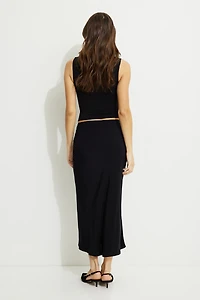 Picot Midi Slip Skirt
