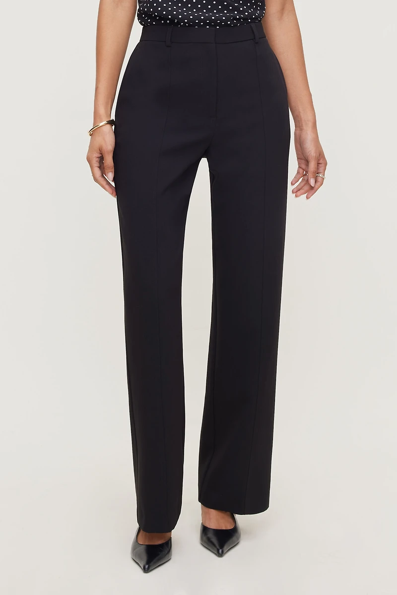 Pintuck Straight Leg Pants