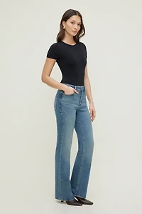 Justaucorps sculptant à col rond