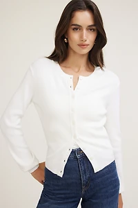 Cardigan à col rond Rebecca