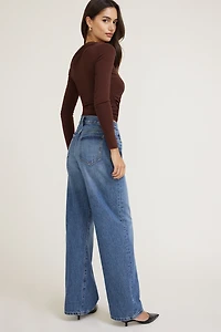 Jean ample Sydney à taille mi-haute