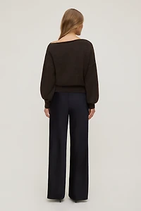 Pantalon en satin à jambe large Izzy