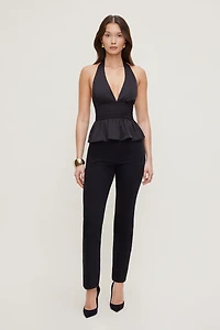 Plunge Satin Halter Top