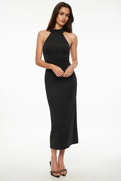 Robe maxi moulante à col licou