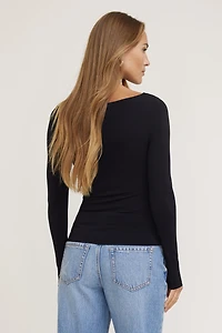 Haut sculptant à manches longues Nola