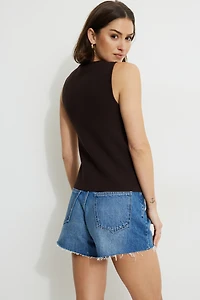 Vera Crewneck Button Up Sweater Vest