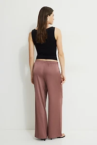 Pantalon Leo en satin à jambe large