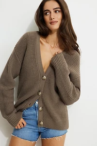 Boxy V Neck Cardigan
