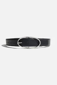 Oval Slim Faux Leather Belt