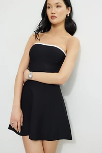 Scalloped Knit Mini Tube Dress