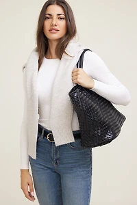 Fourre-tout surdimensionné en faux cuir tiss