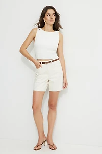 Camisole en tricot côtelé à dos échancr