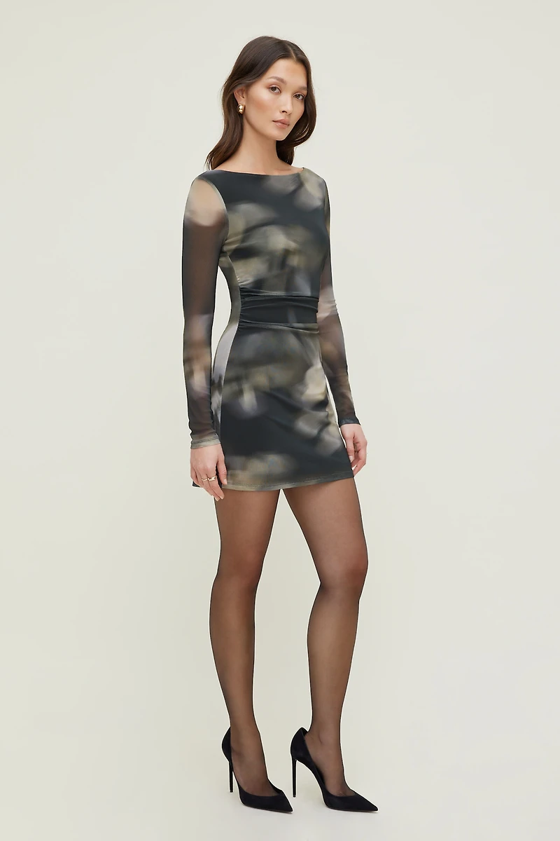 Katia Mesh Long Sleeve Mini Dress