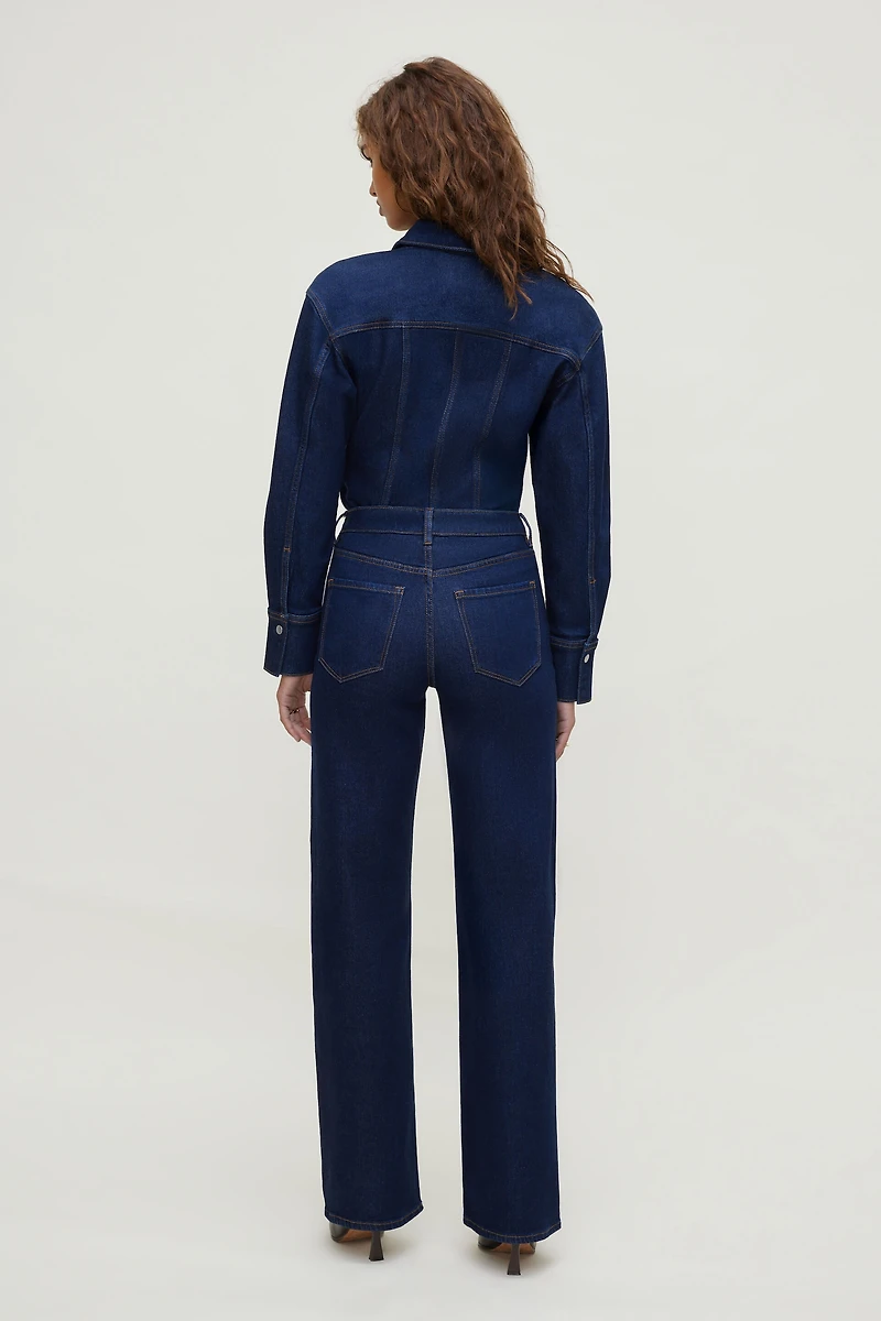 Chemise en denim cintrée extensible