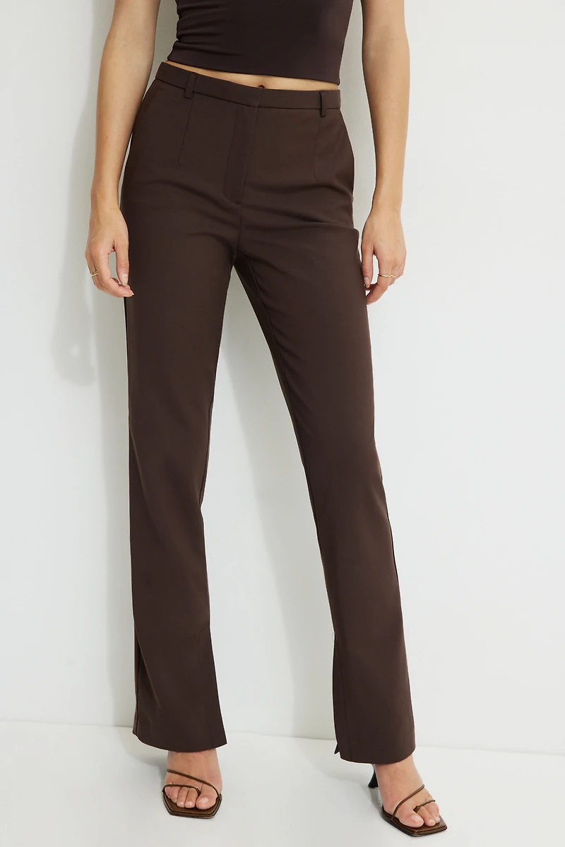 Pantalon à jambe ajustée taille haute