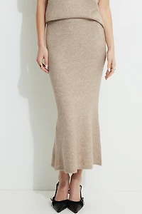 Jupe maxi en tricot style sirène
