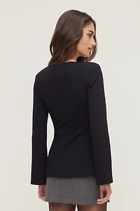 Boat Neck Ponte Blazer