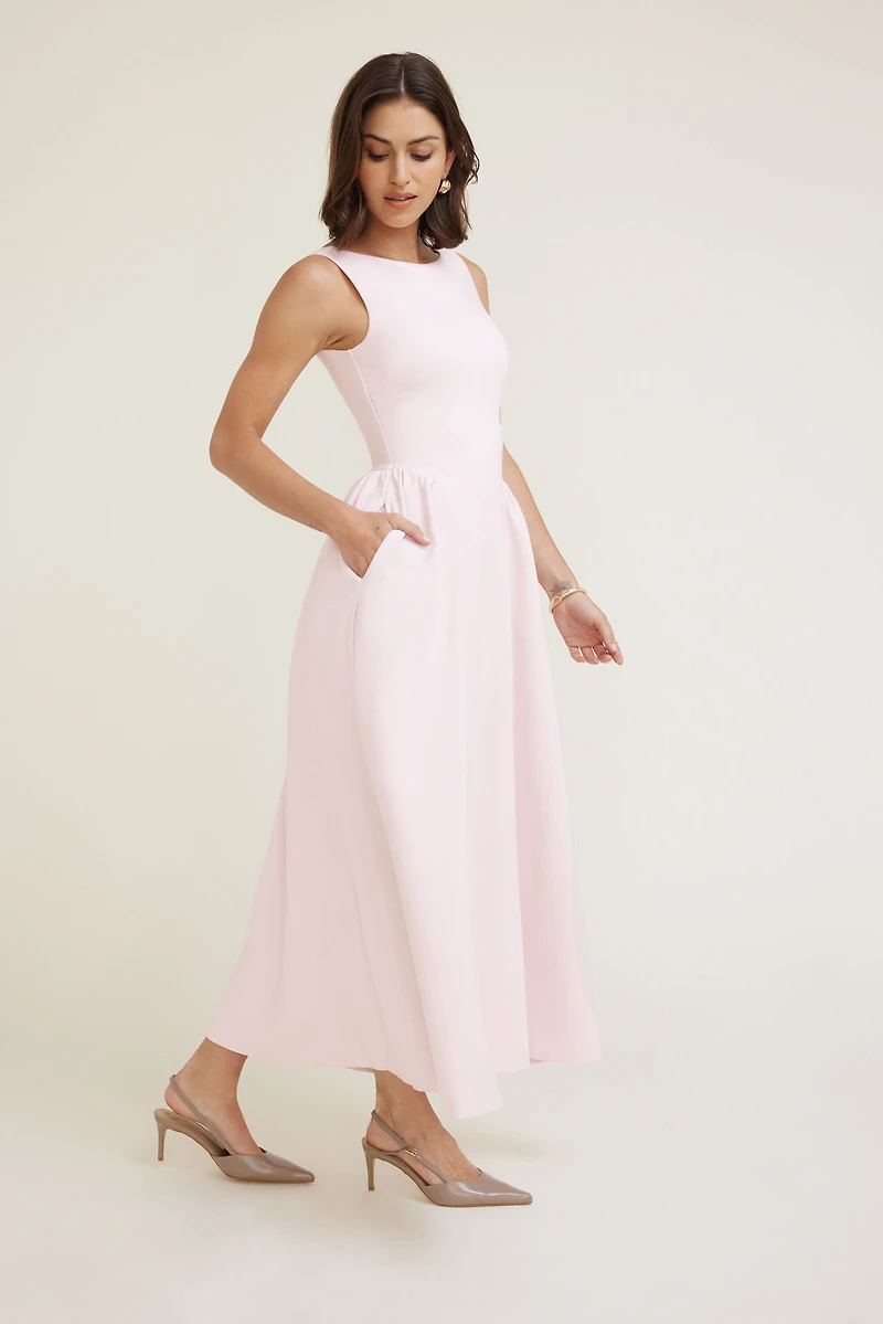 Iris Flared Ponte Maxi Dress