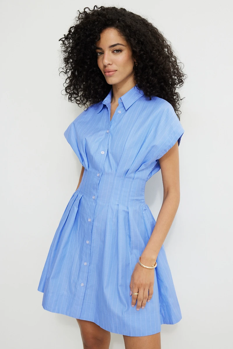 Minirobe chemise évasée Oxford