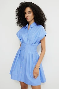 Minirobe chemise évasée Oxford