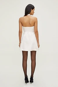 Amaya Satin Halter Mini Dress