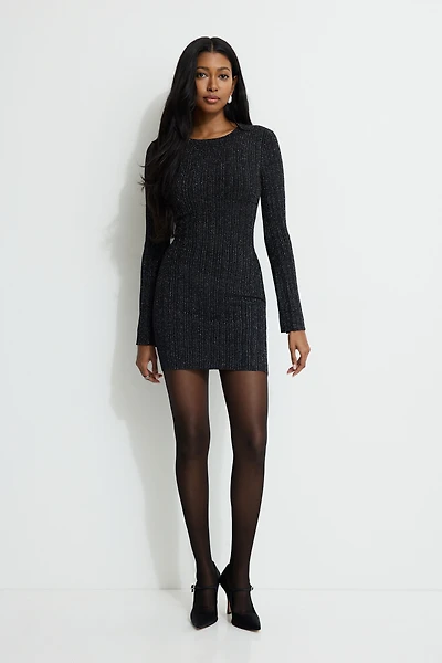 Minirobe côtelée métallique