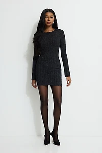 Minirobe côtelée métallique