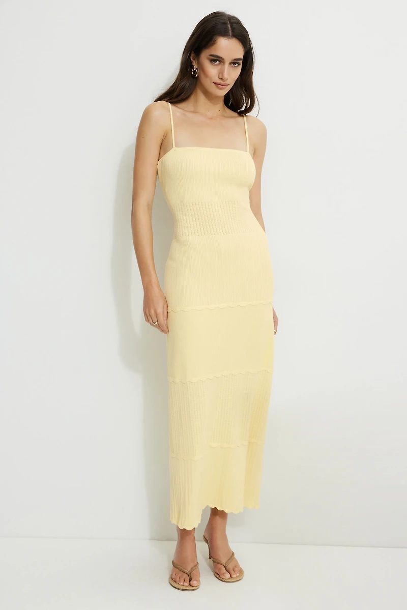Robe cami maxi en pointelle